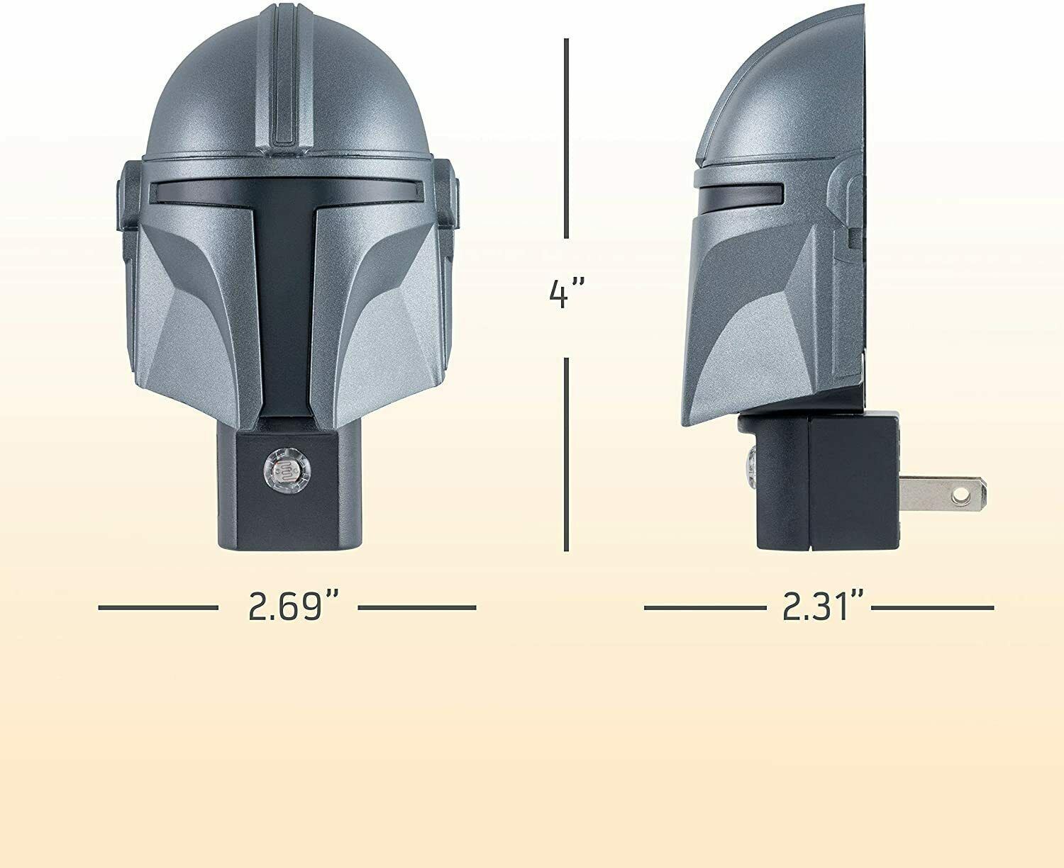 Mandalorian Night Light LED Plug-in Dusk-to-Dawn Sensor Bed Bath Home UL-Listed