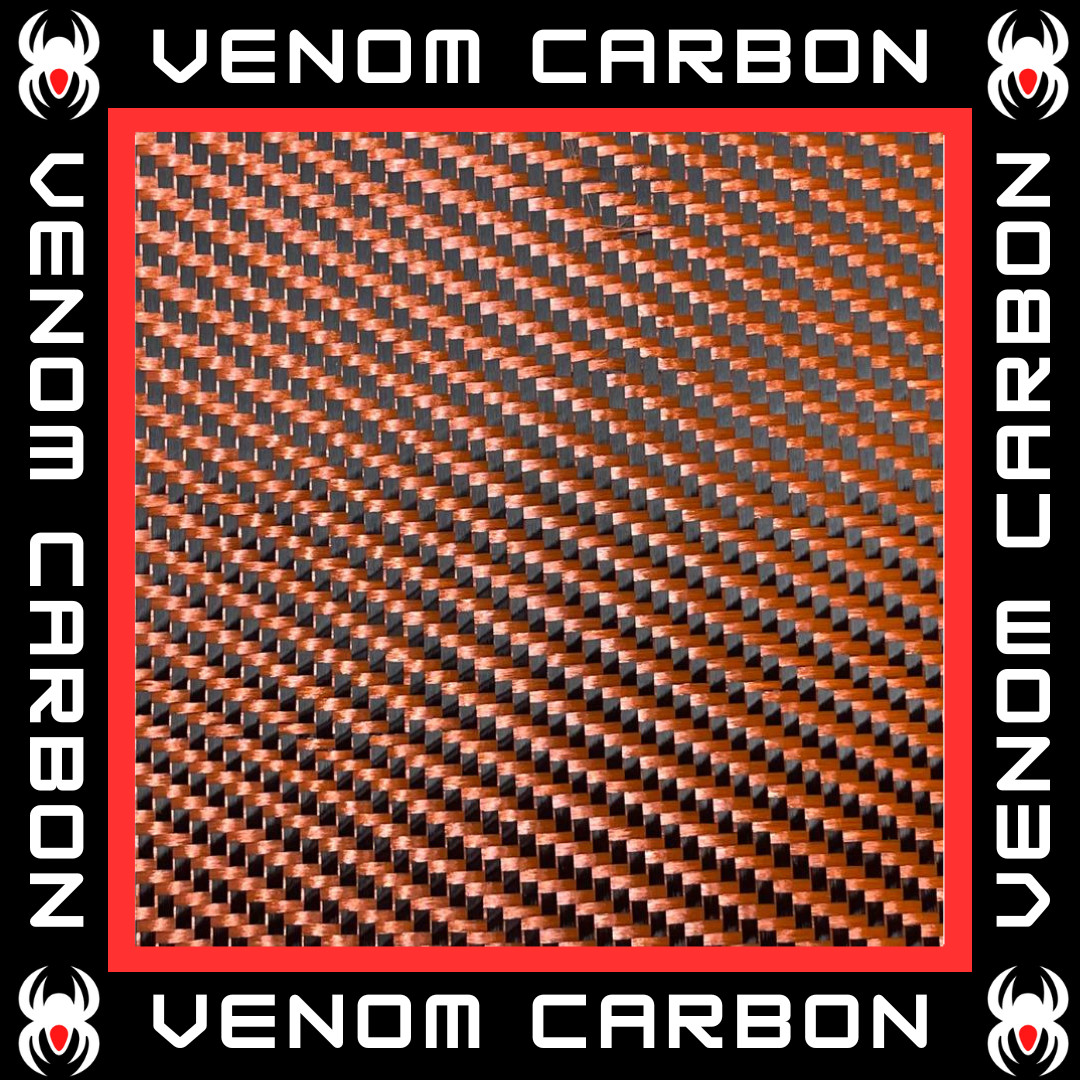 12" Orange Carbon Fiber Color Hybrid Cloth Tape (3k, 5.7oz, 12" x 36")
