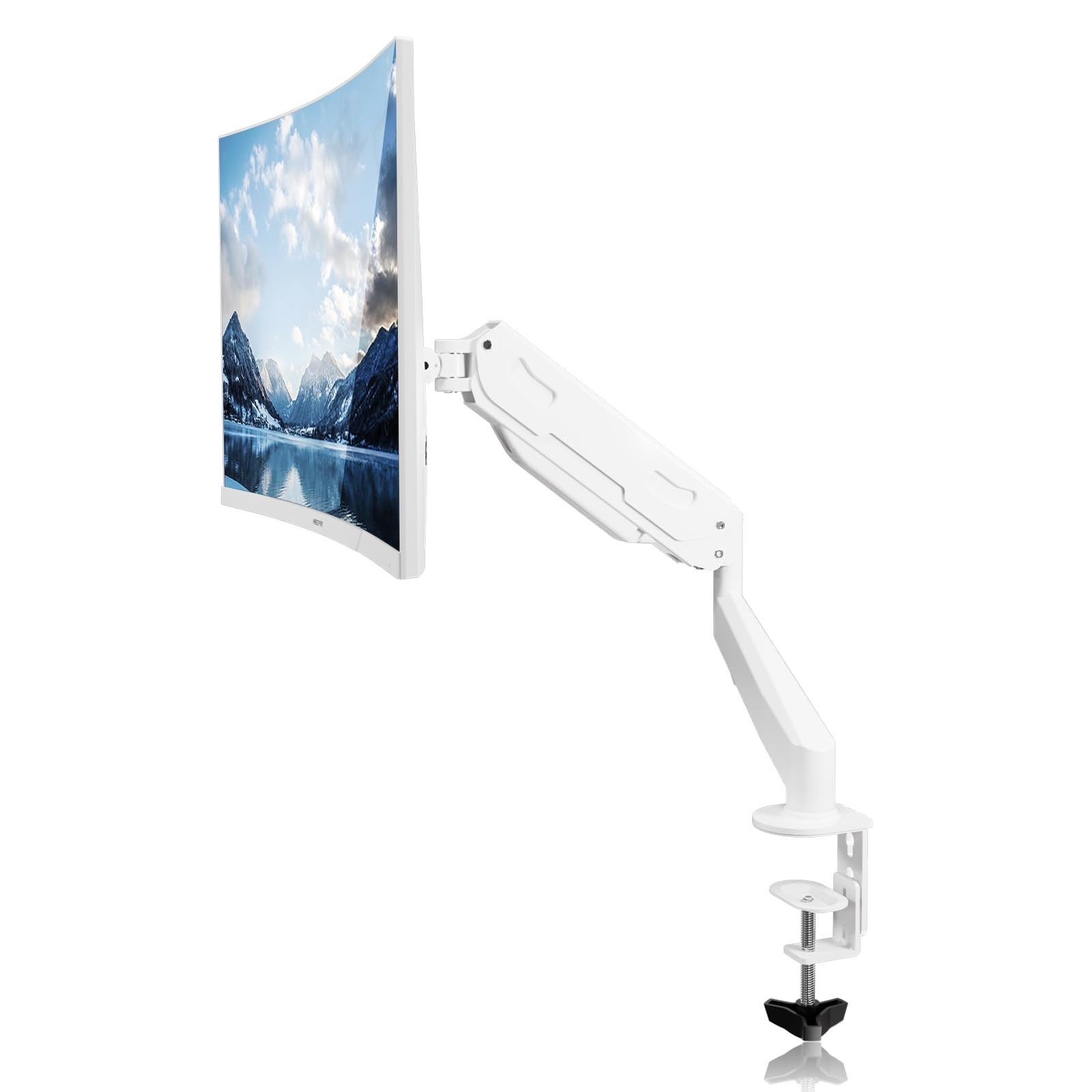 Gas Spring Monitor Arm 32 Inch,Adjustable Single Monitor Desk Mount with Swiv...
