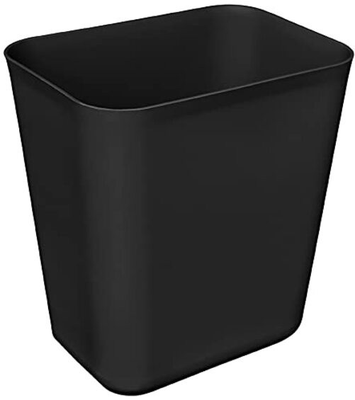 Efficient Trash Can Wastebasket, Fits Under Desk, Kitchen, 3.5 Gallons Black