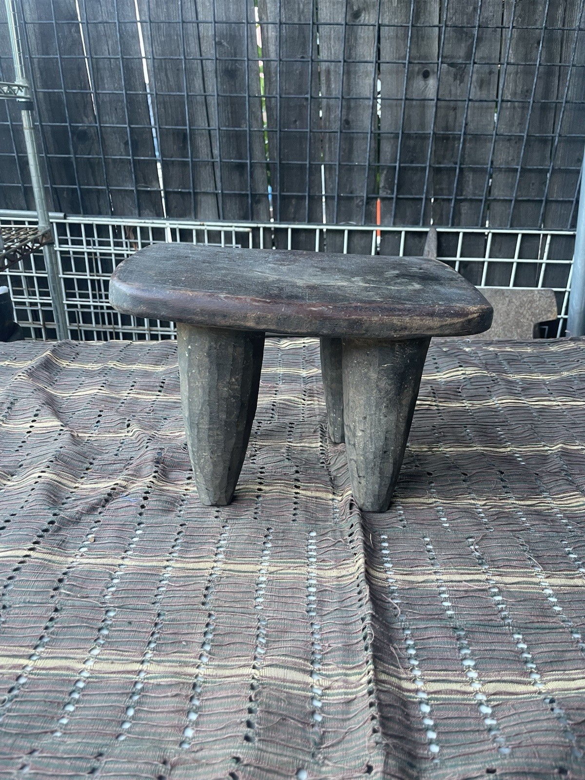 Vintage African Senufo Wood Stool Hand-Carved Tribal Milk Seat Ivory Coast