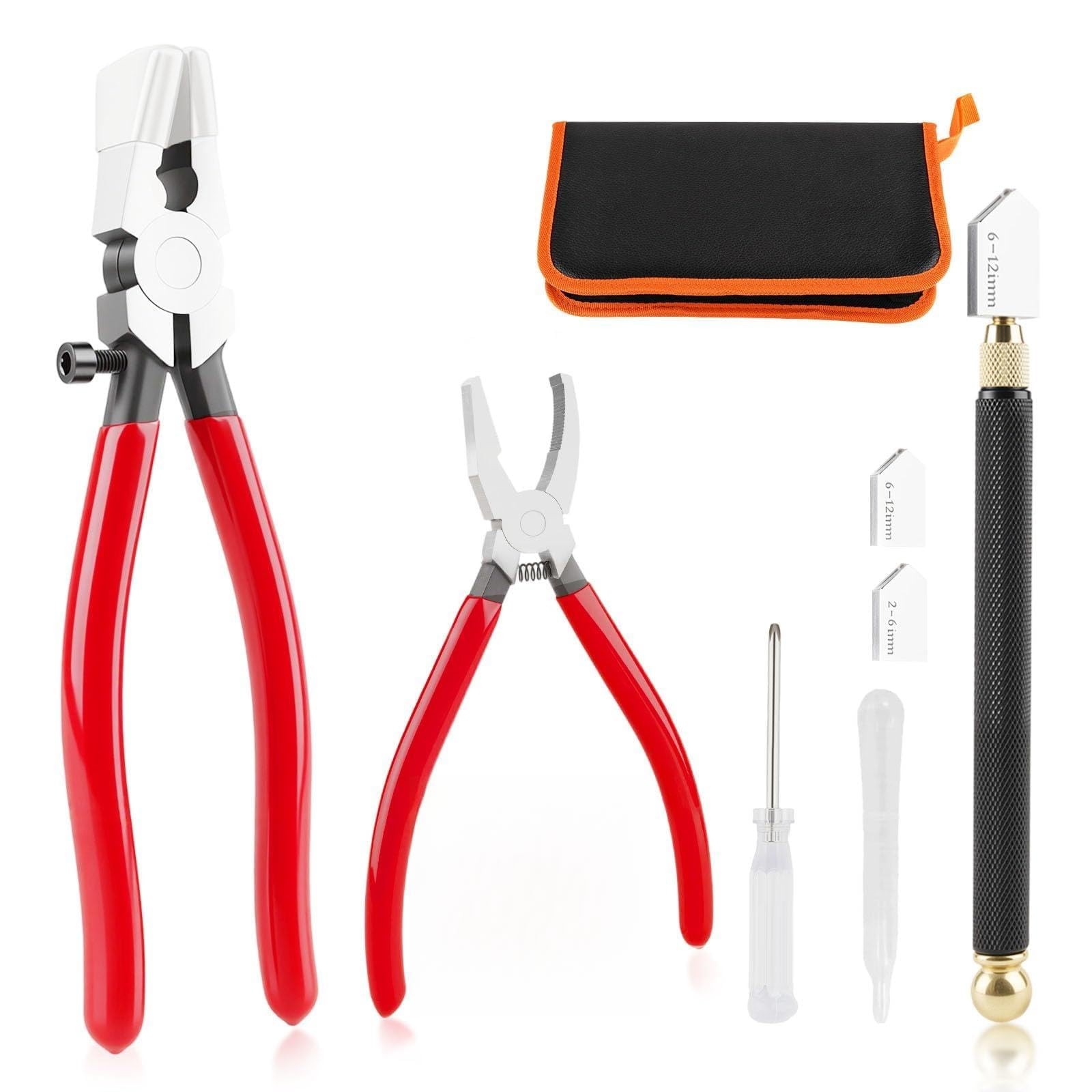 Glass Cutter Kit Heavy Duty Running Breaking Pliers 2-20mm Cutting Tool