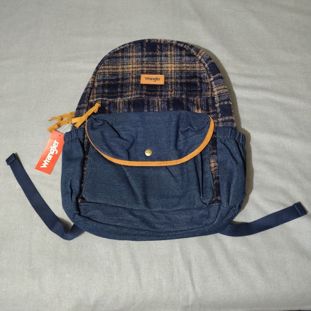 Wrangler Backpack - Denim and Plaid - 17"