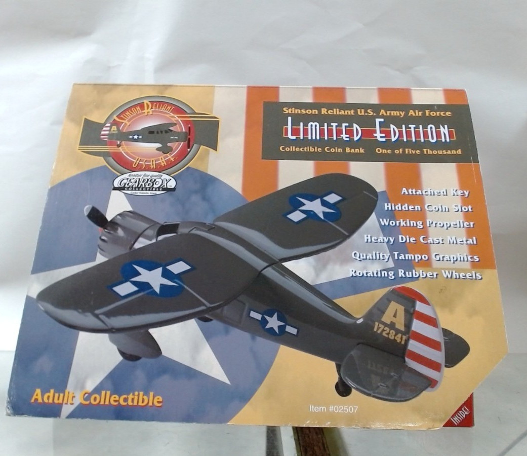 (M127) Gearbox Stinson Reliant Plane U.S. Army Air Force coin bank