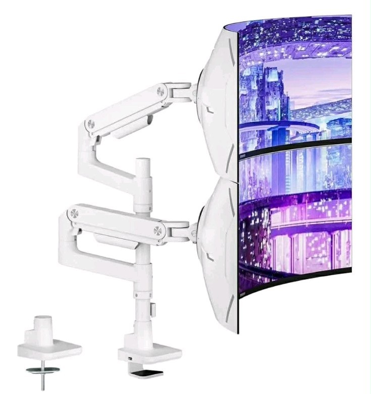 ARES WING Dual Monitor Desk Mount 17-49" Gas Spring VESA 75/100 New
