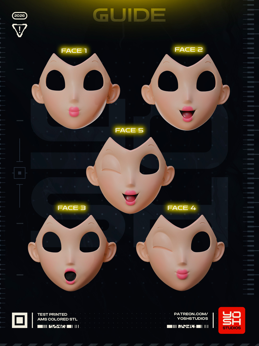 Princess Peach Mask 3D Printed N Color