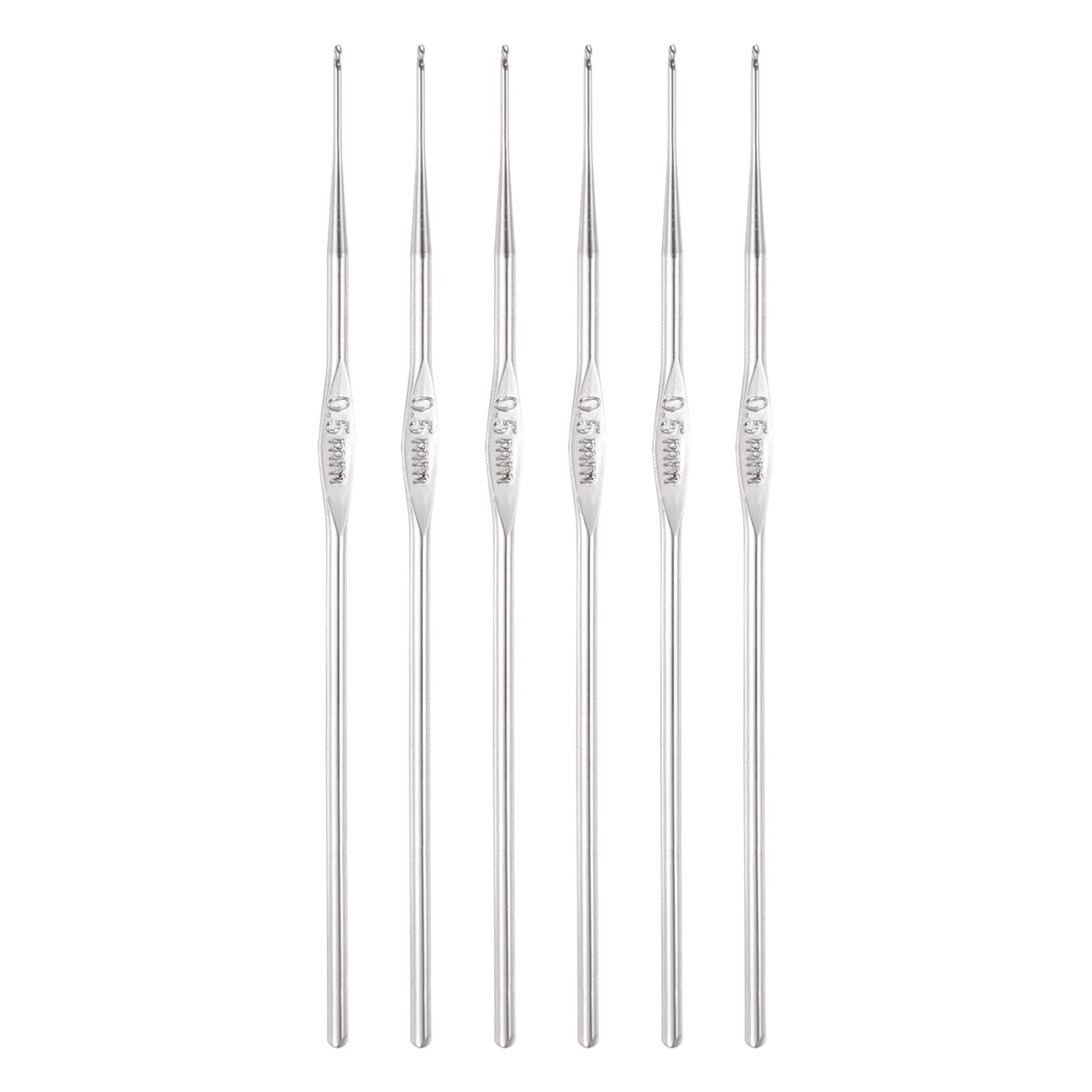Stainless Steel Crochet Hook 0.5mm Knitting Needles DIY Craft Yarn 6Pcs