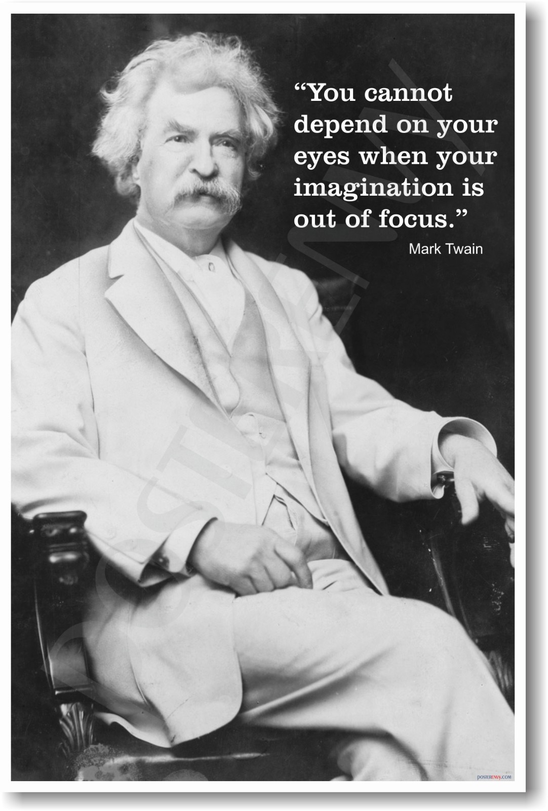 Author Mark Twain - Imagination Quote - NEW Motivational CLASSROOM School POSTER