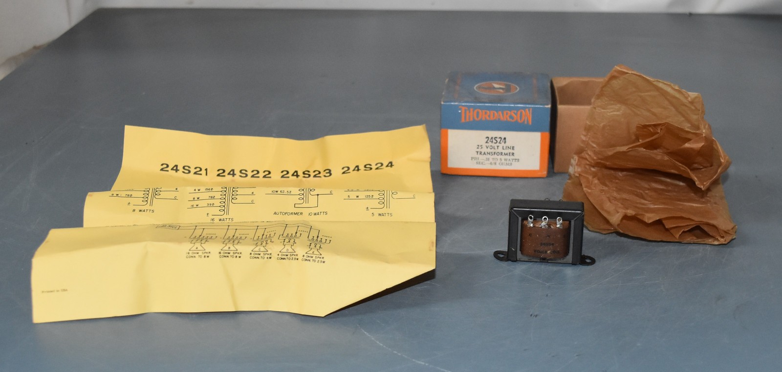 Thordarson 24S24 Output Transformer Vintage NOS 4/8/10 OHMs Tube Audio Amplifier