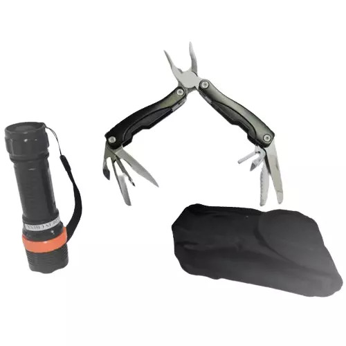Woodland Creek 11 in 1 Multi-Function Tool & Zoom Flashlight in Pouch
