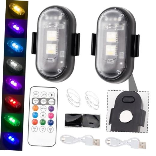 2PCS Wireless LED Strobe Lights with Remote Control, Waterproof Magnetic - 2PCS