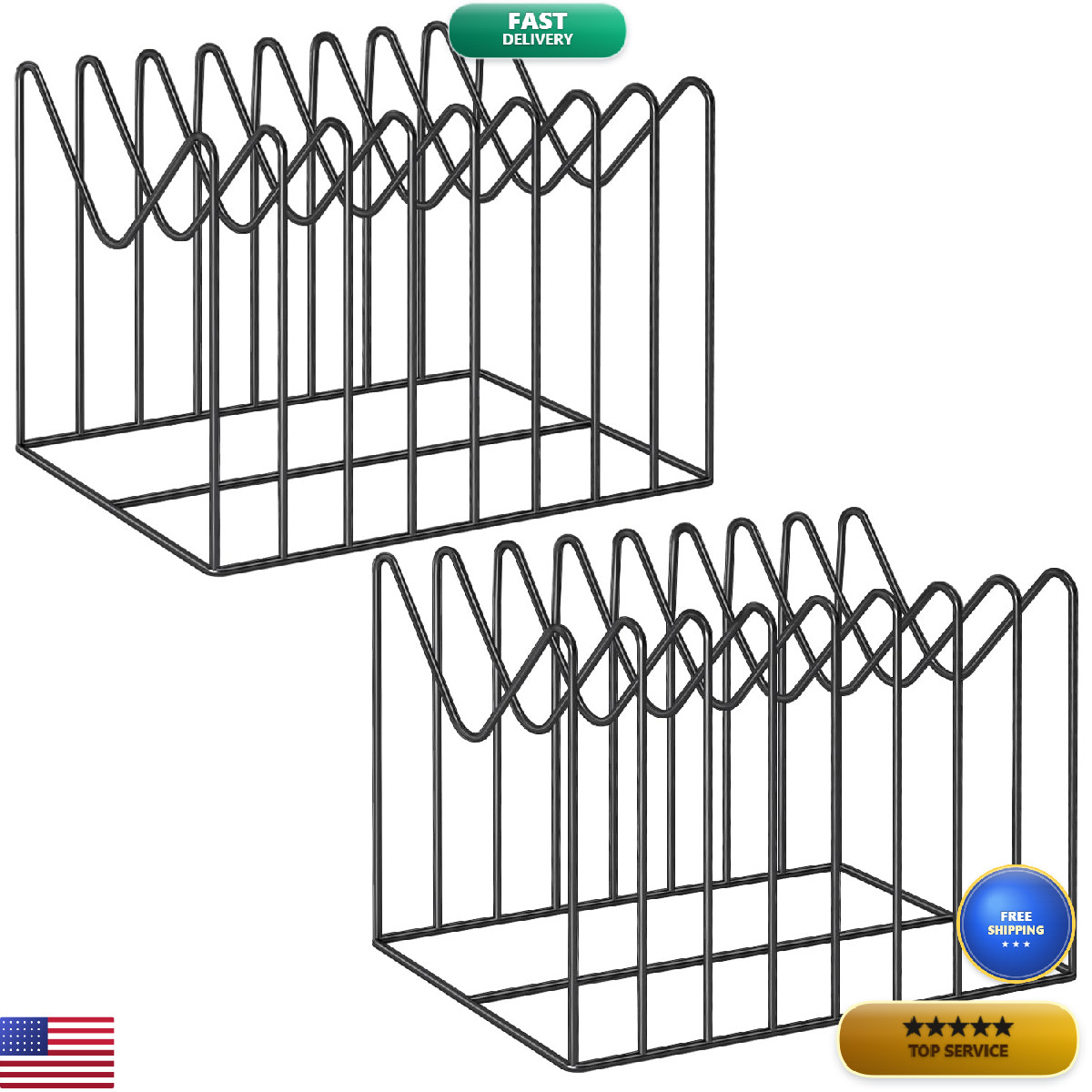 Topcj 2 Sets Wire File Organizer For Deskfile Folder Holder/Rack/Standfile