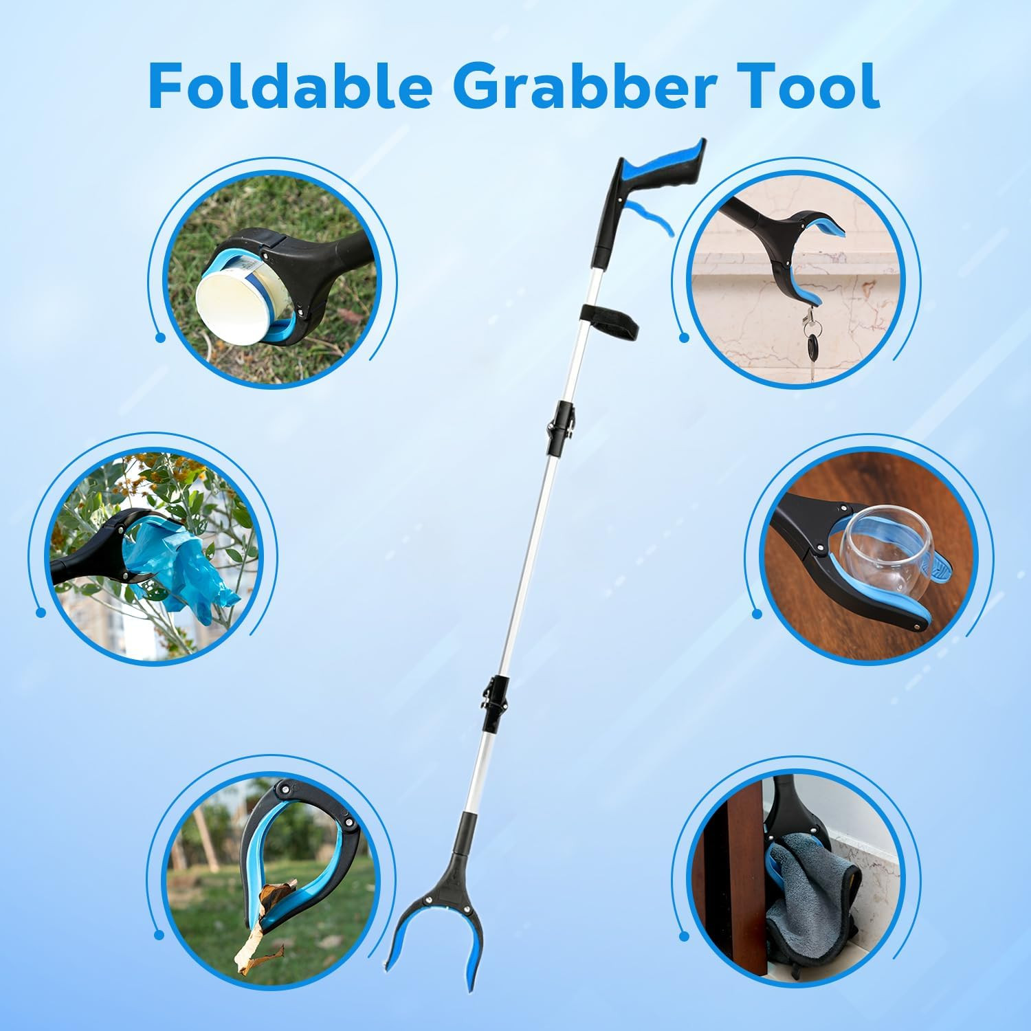 Grabber Reacher Tool - 43” Extra Long Foldable Gripper and Reaching Tool - Heavy