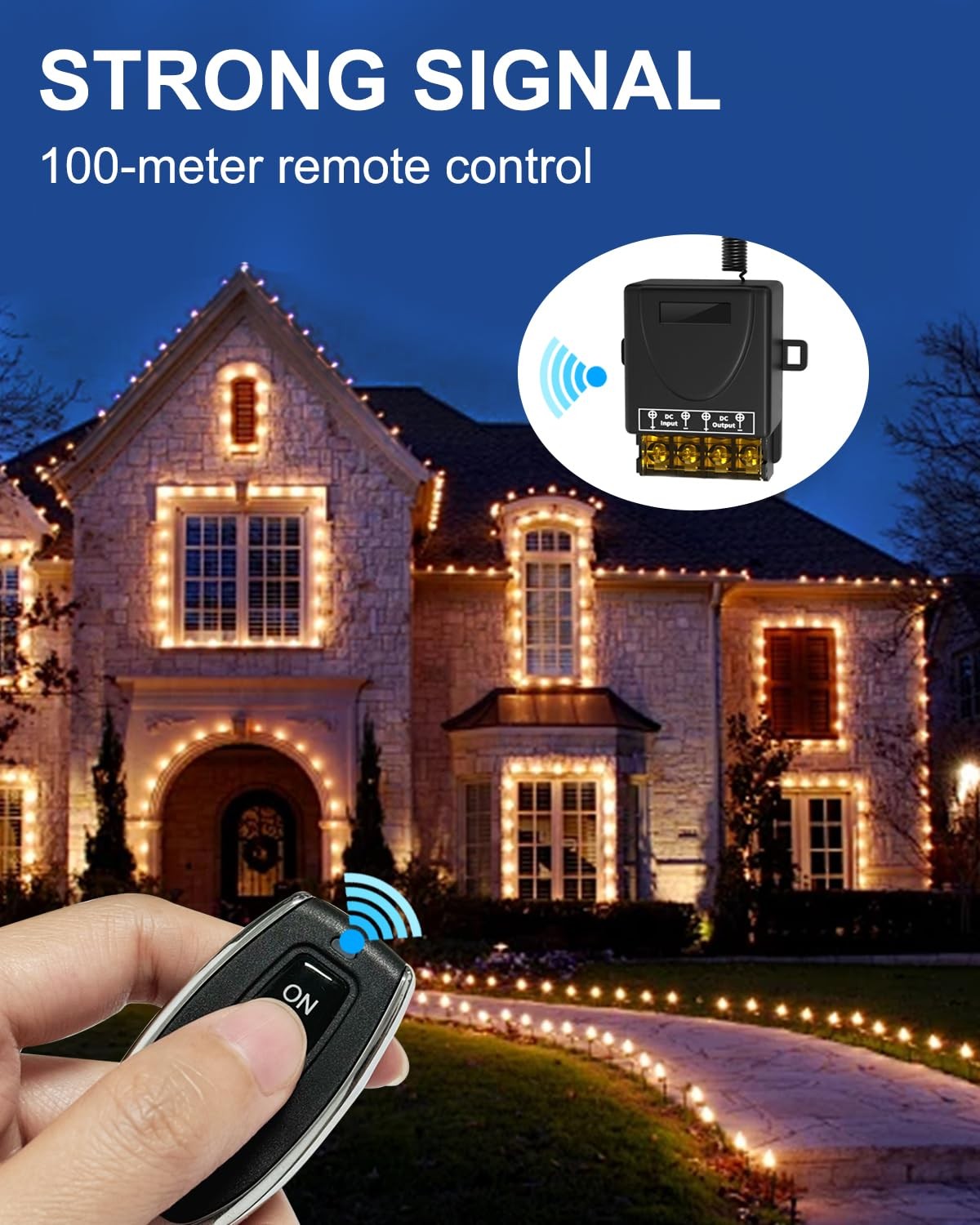 30A 12V Wireless Remote Control Switch Kit - Heavy Duty Relay with 2 Remotes