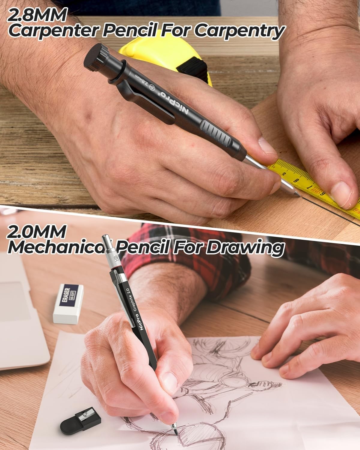 Complete Carpenter Pencils Set with Tools