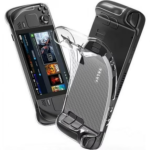 Steam Deck Protective Case Clear, TPU Soft Cover Protector with Full Protection