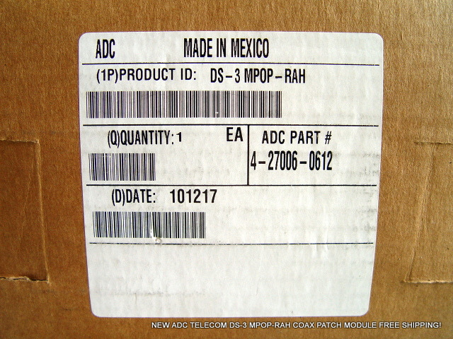 NEW ADC TELECOM DS-3 MPOP-RAH COAX PATCH MODULE FREE SHIPPING!