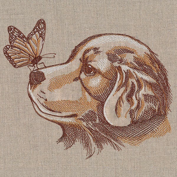 Perfectly Poised Monarch and Puppy Kids Bathroom HAND Towel SET Embroidered Cute