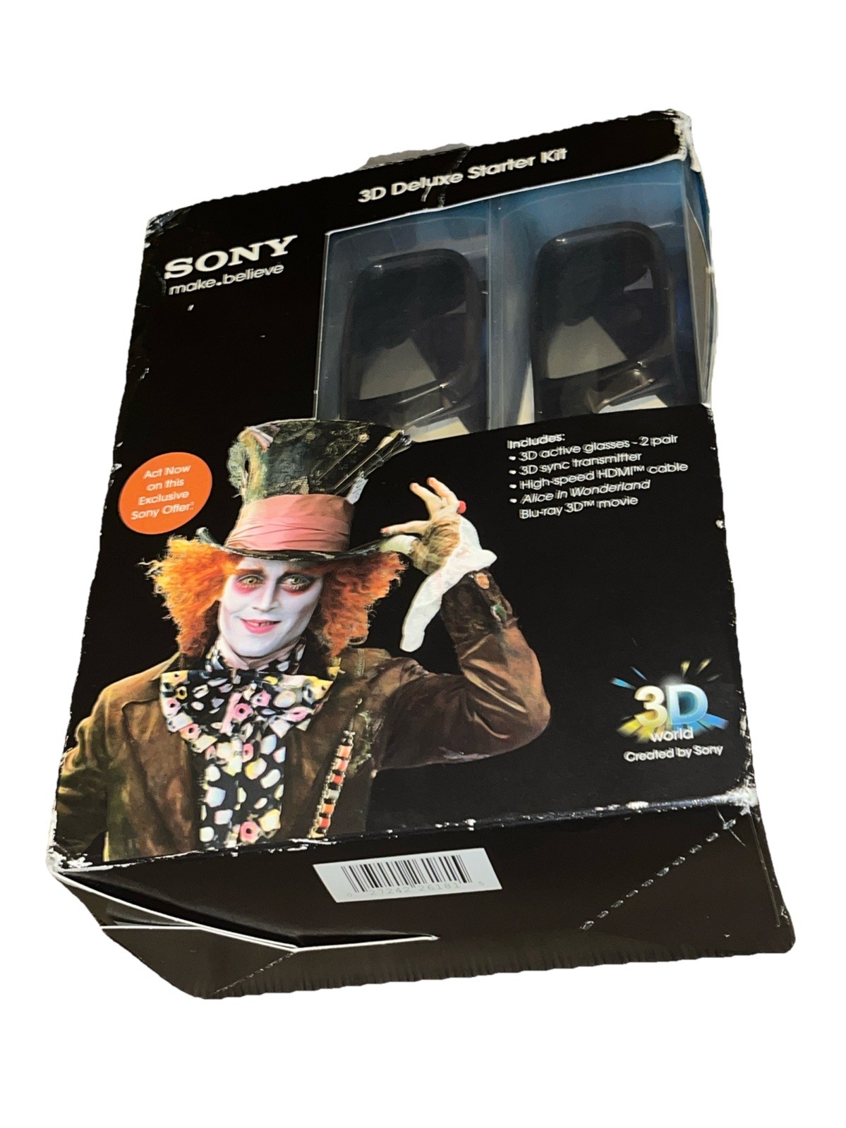 Vintage SONY 3D Alice In Wonderland Blu-Ray 3D Movie Deluxe Starter Kit SEALED