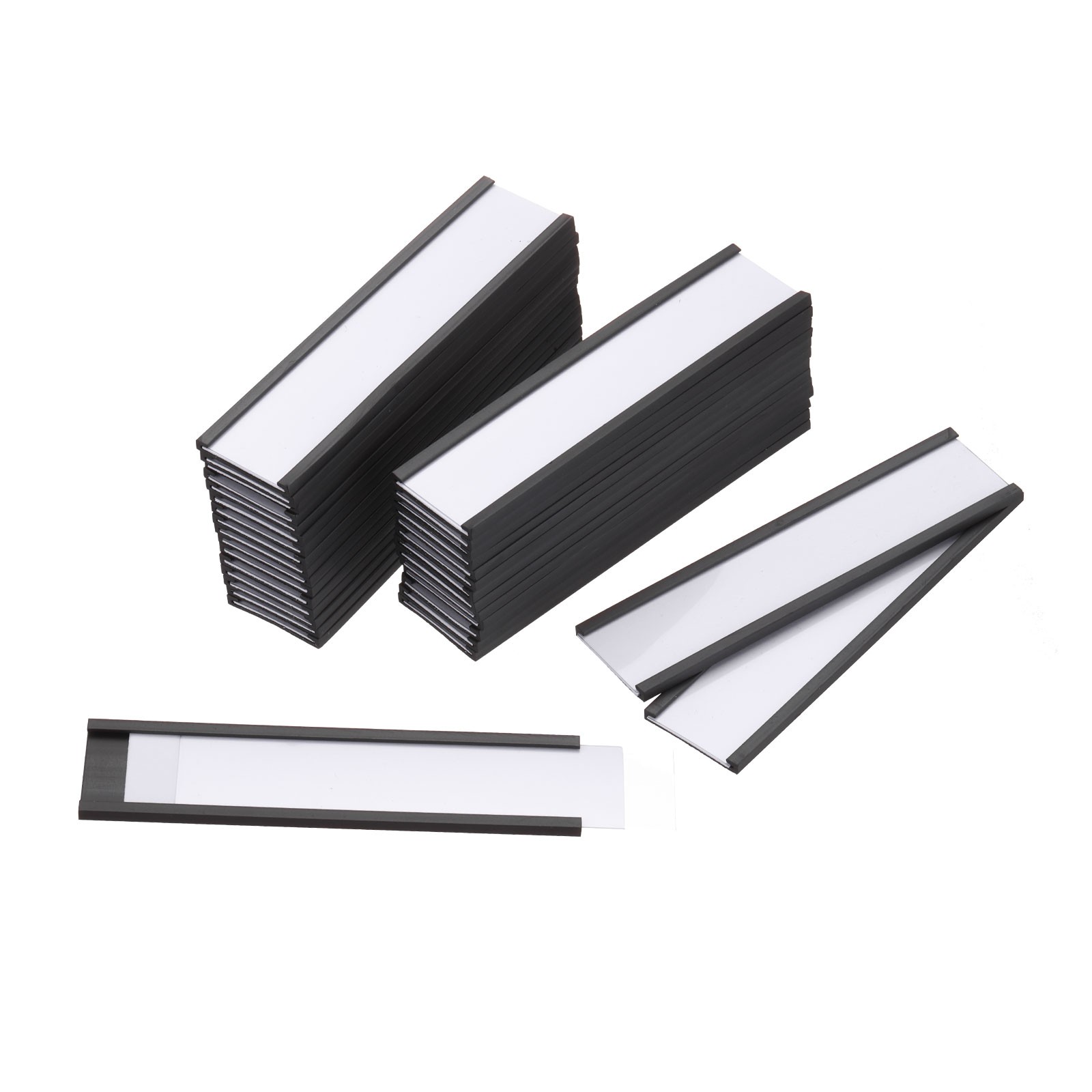 30pcs Label Holders 1" x 4" C Channel Rubber Magnetic for Metal Shelves