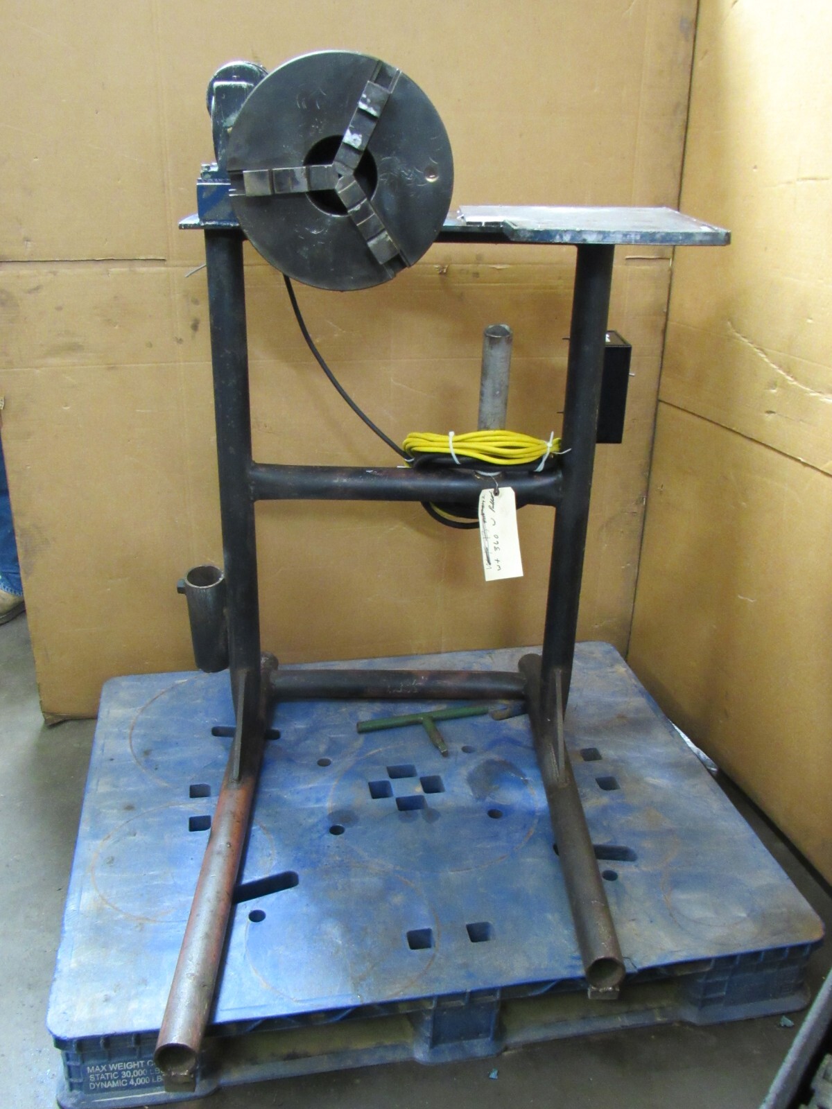 SHOP BUILT 115V VARIABLE SPEED WELDING MANIPULATOR 3 JAW CHUCK 12" DIA 4" ID