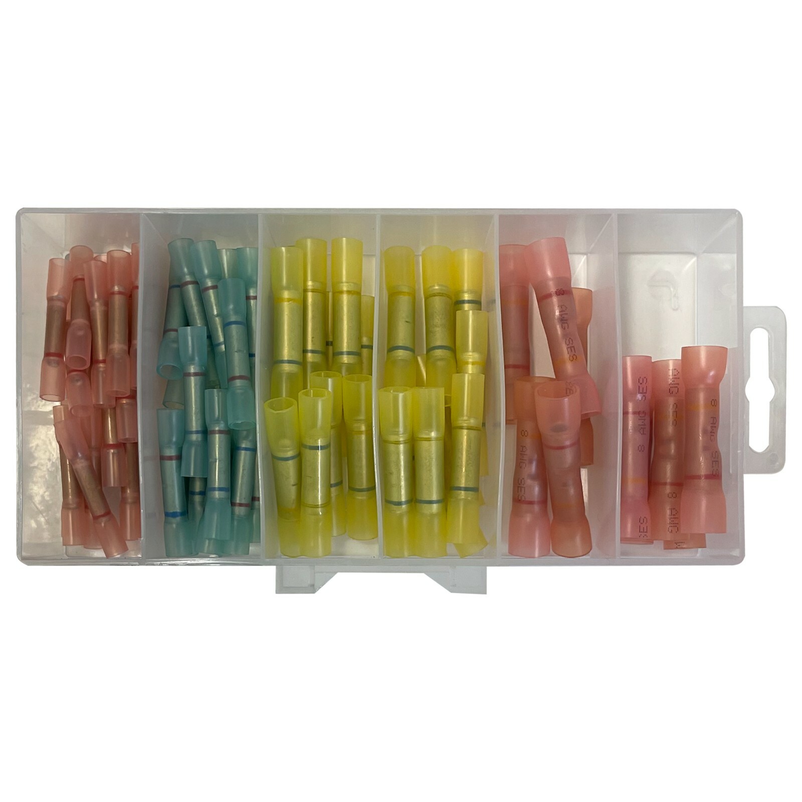 (70) Heat Shrink & Crimp Step Down Butt Splice Connector Assortment Kit - USA