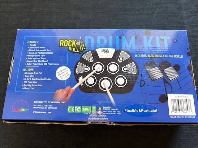 Mukikim Rock And Roll It Flexible Roll-Up Drum Kit