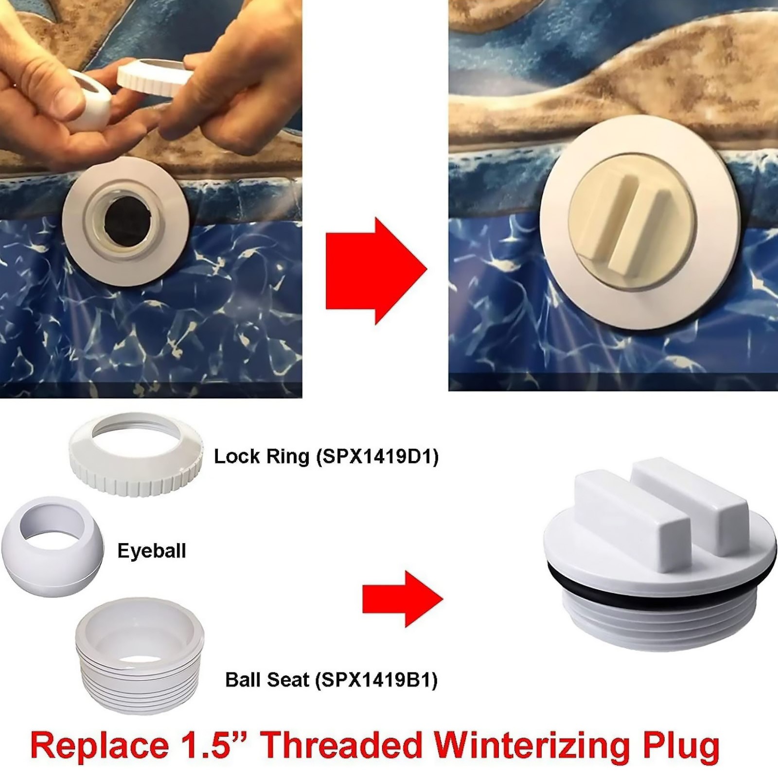 6* Pool Threaded Plugs Spa Return Line Winterizing Plug For Waterway SP1022C