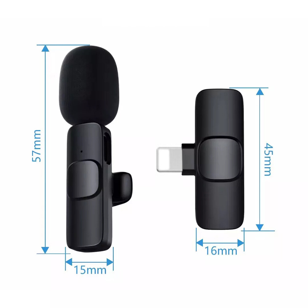 Wireless Lavalier Microphone Video Recording Mini Mic Live For iPhone/Android