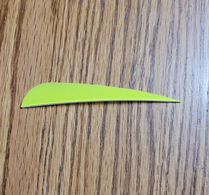 4 inch Feathers Right Wing Parabolic Cut 100 pack Fluorescent Yellow
