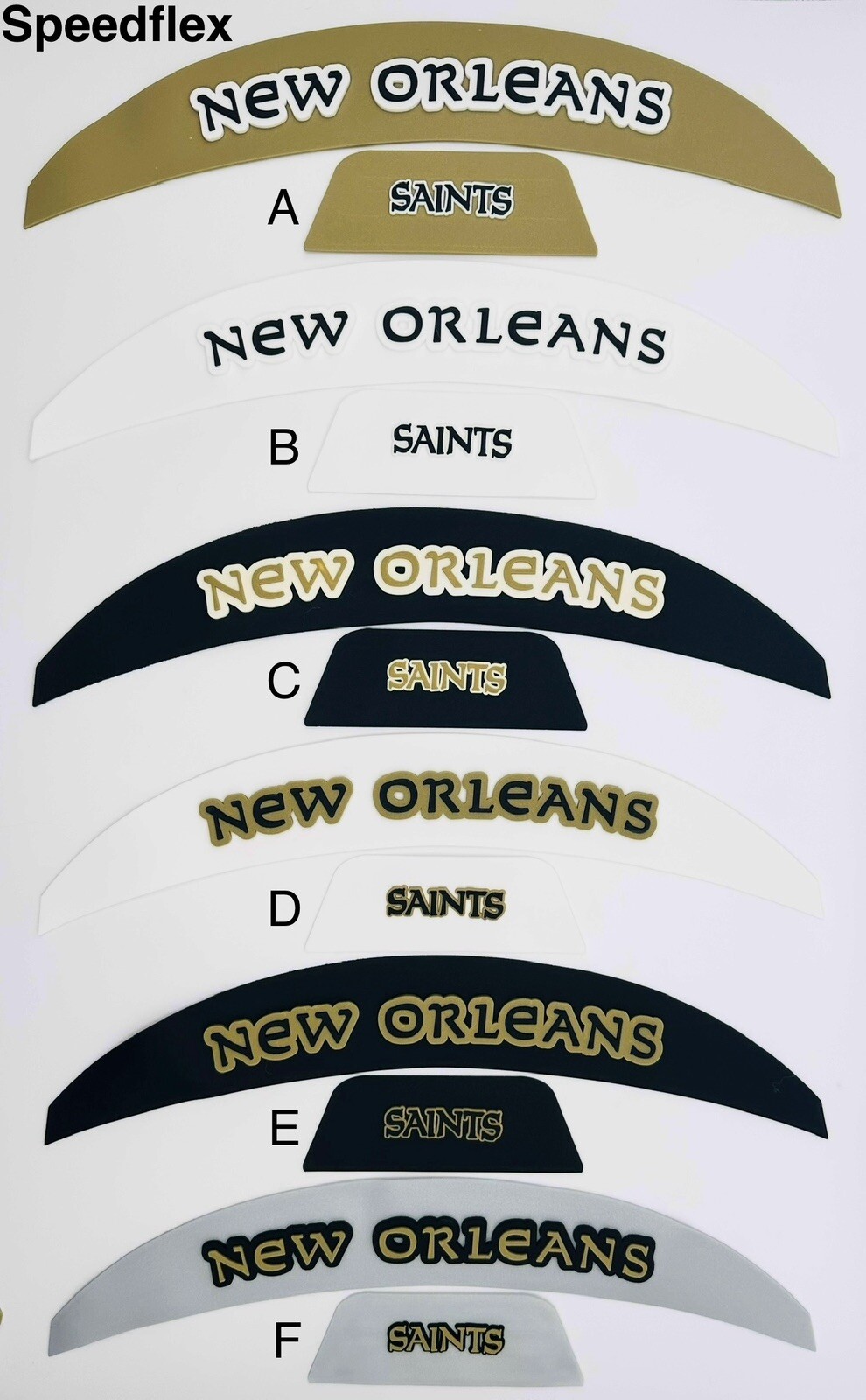 Saints Full Size SpeedFlex 3D Helmet Bumpers