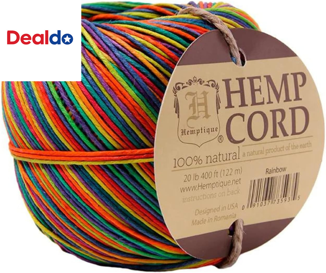 100% Hemp Cord Ball - 122 Meter Hemp String - 1 Mm Cord Thread for Jewelry Makin