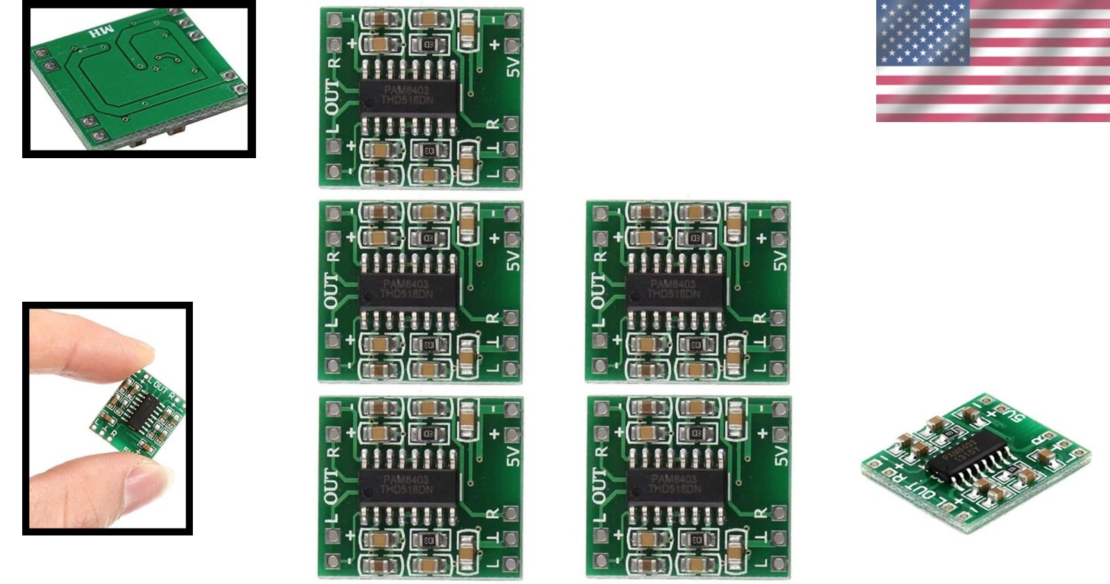 Super Mini Digital Amplifier Board - 5PCS Class D with Noise Suppression Feature