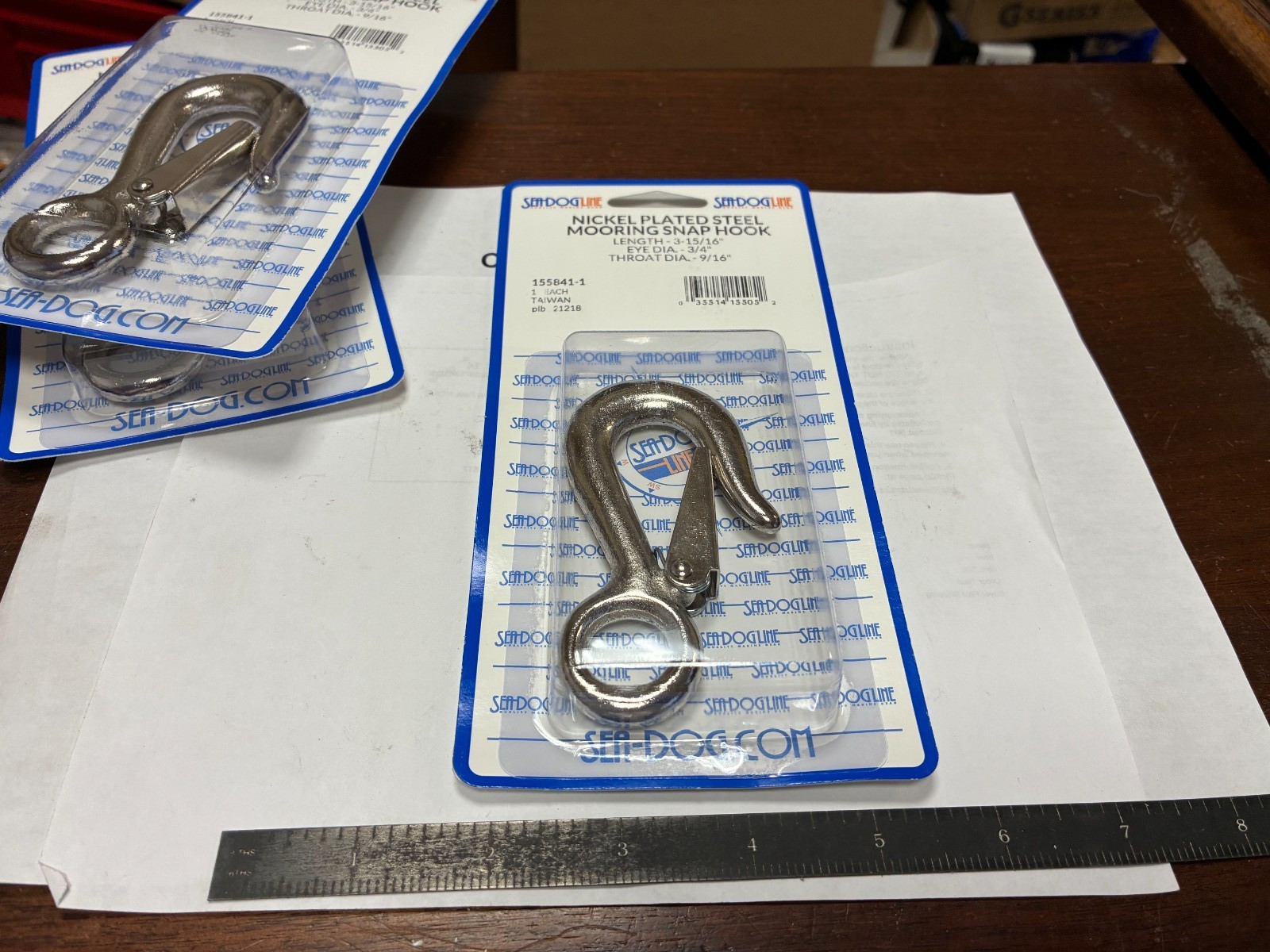 SEA-DOG 155841-1,  NICKLE PLATED MOORING SNAP HOOK, 3/4" x 9/16" x 3-15/16"
