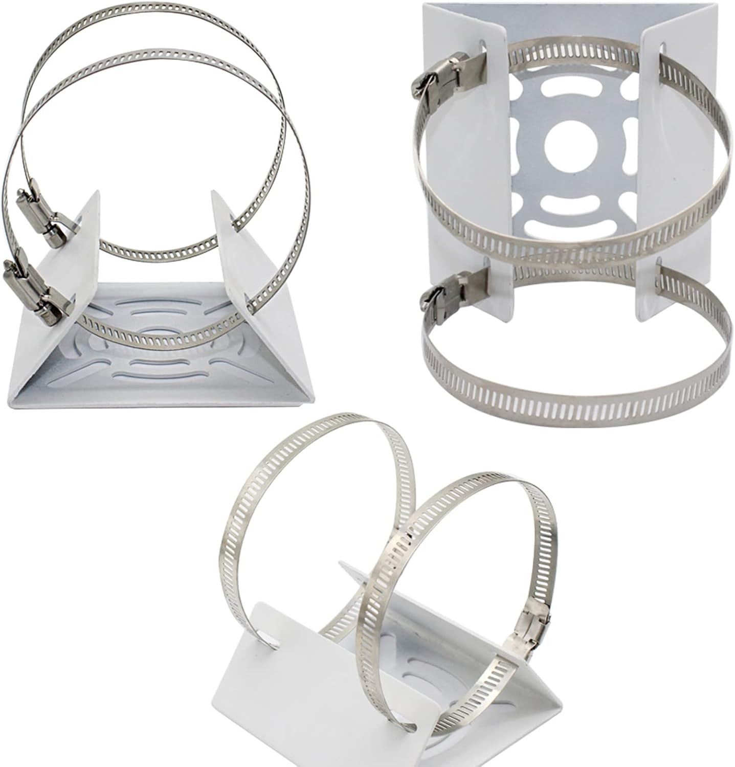 Universal Pole Mount Bracket 2 Loops for CCTV PTZ Camera AP CPE Adapter