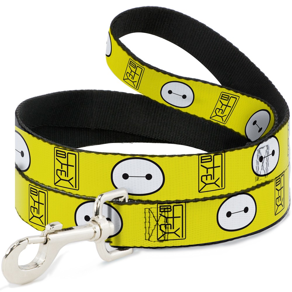 Dog Leash BAYMAX Hanko/Face Yellow/Black/White NARROW 0.5"