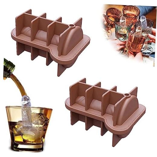 1 Pcs Silicone Prank Ice Cube Mold Tray for Ice Chilling Whiskey Brown