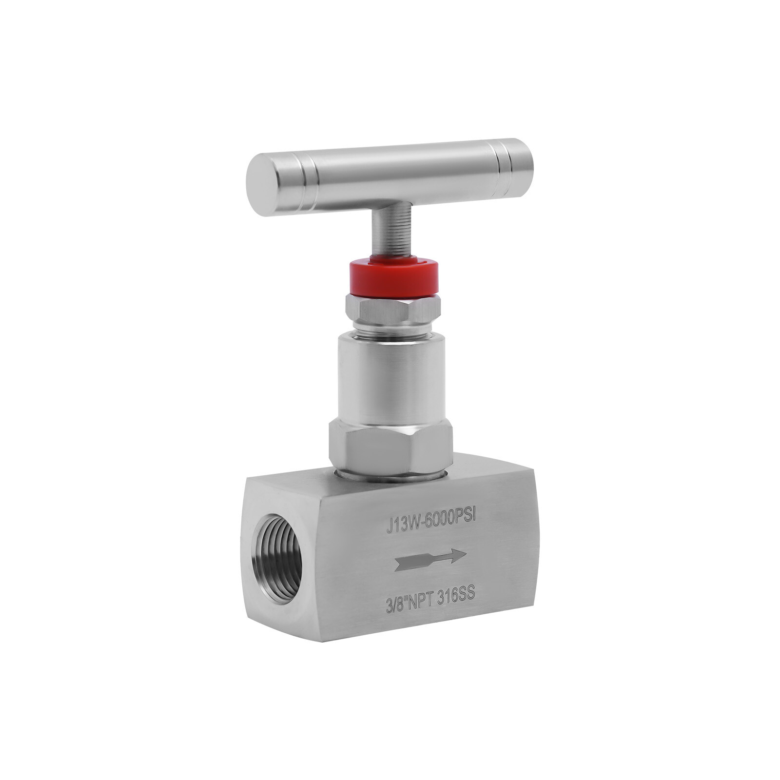 3/8 Inch Straight Needle Valve Stainless Steel Fluid Flow Control Valve 6000PSI