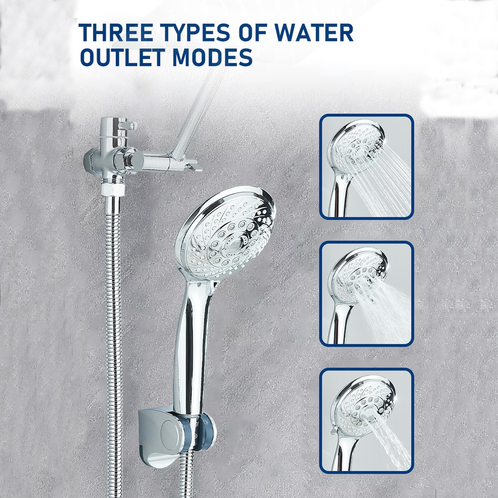 Chrome 12'' High Pressure Rainfall Dual Shower Head Combo with 3 Modes Handheld