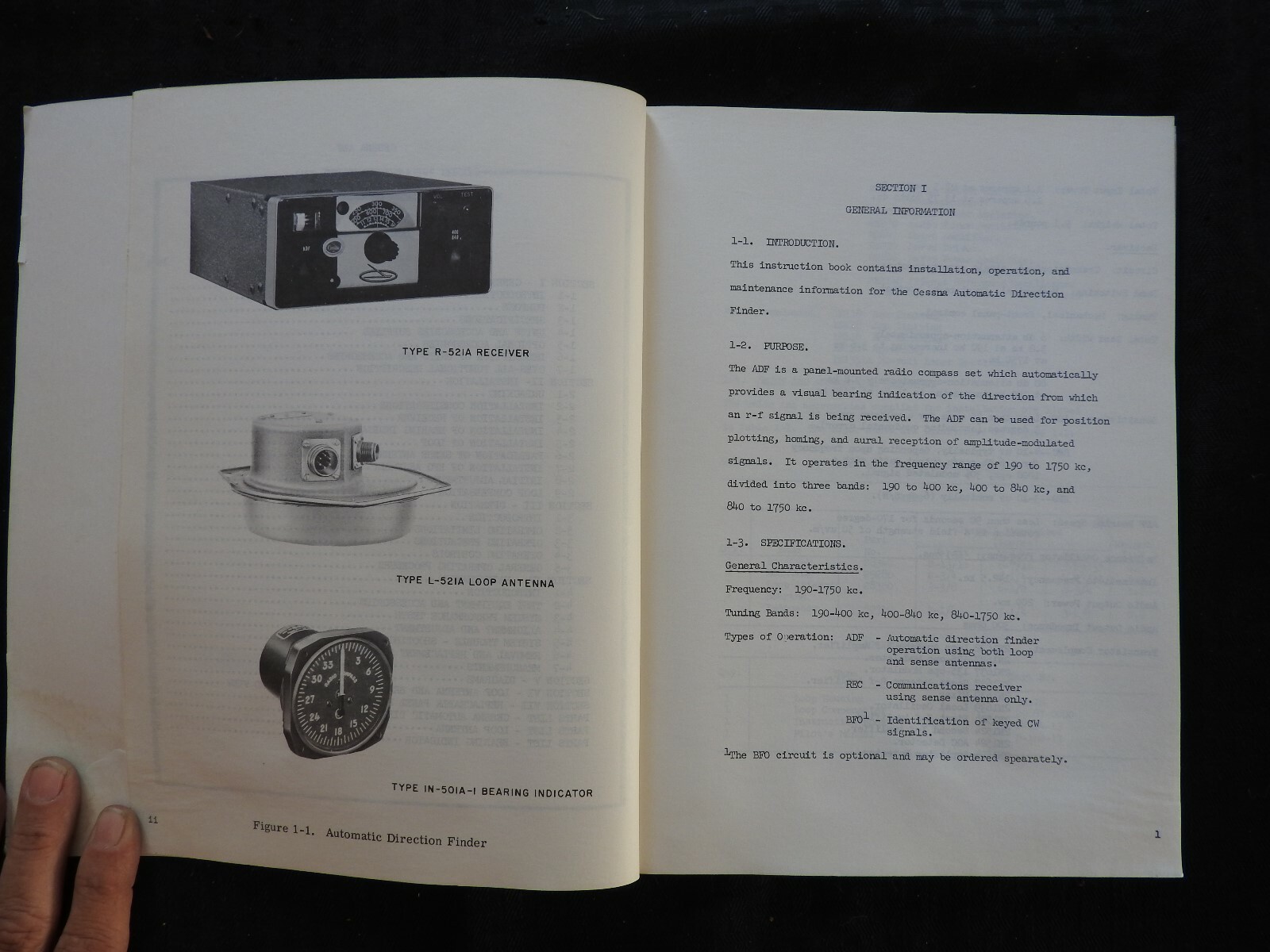 1963 CESSNA ADF AUTOMATIC DIRECTION FINDER FIXED LOOP SERVICE PARTS MANUAL NICE