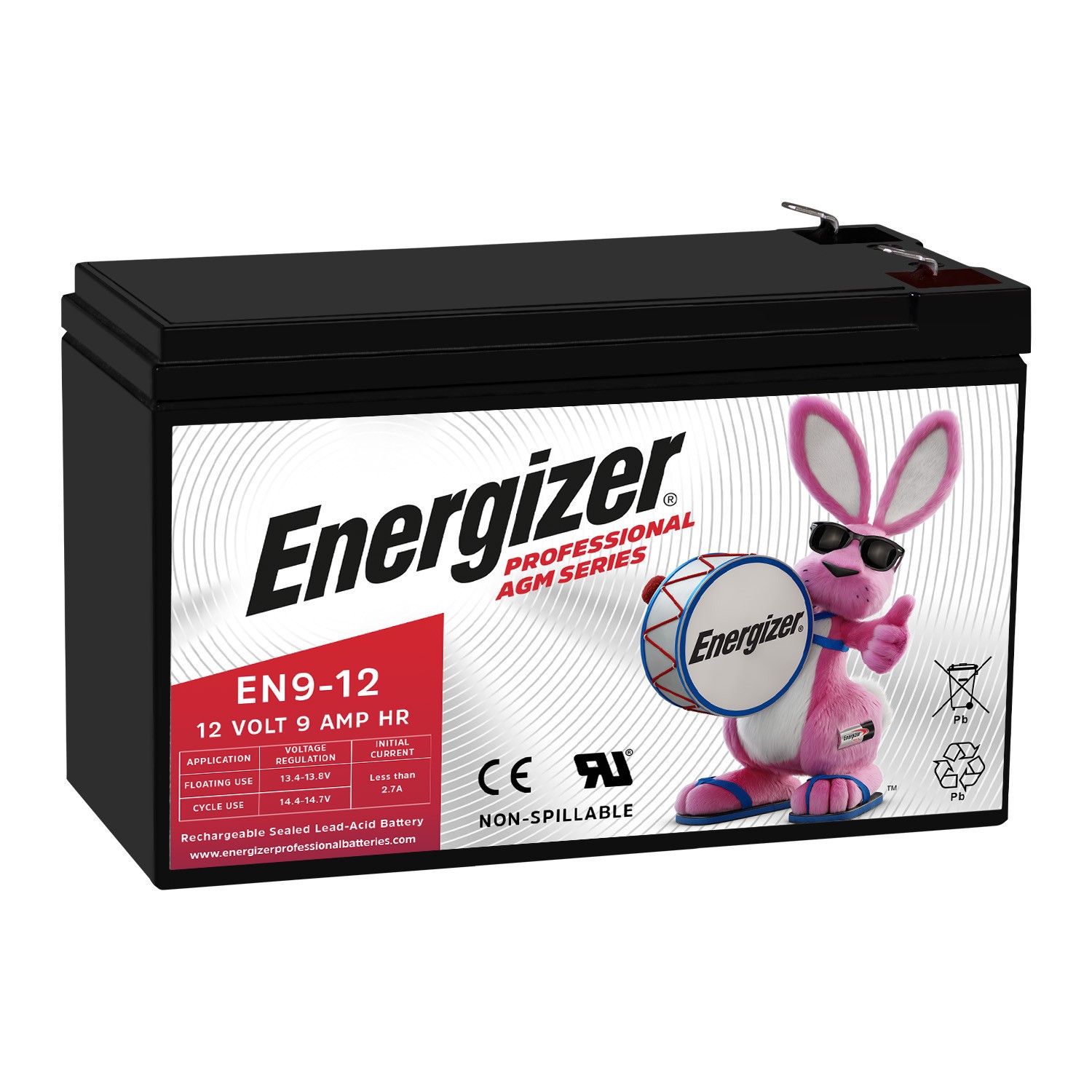 Energizer EN9-12 12V 9AH Long Lasting Sealed Lead Acid AGM Rechargeable Battery