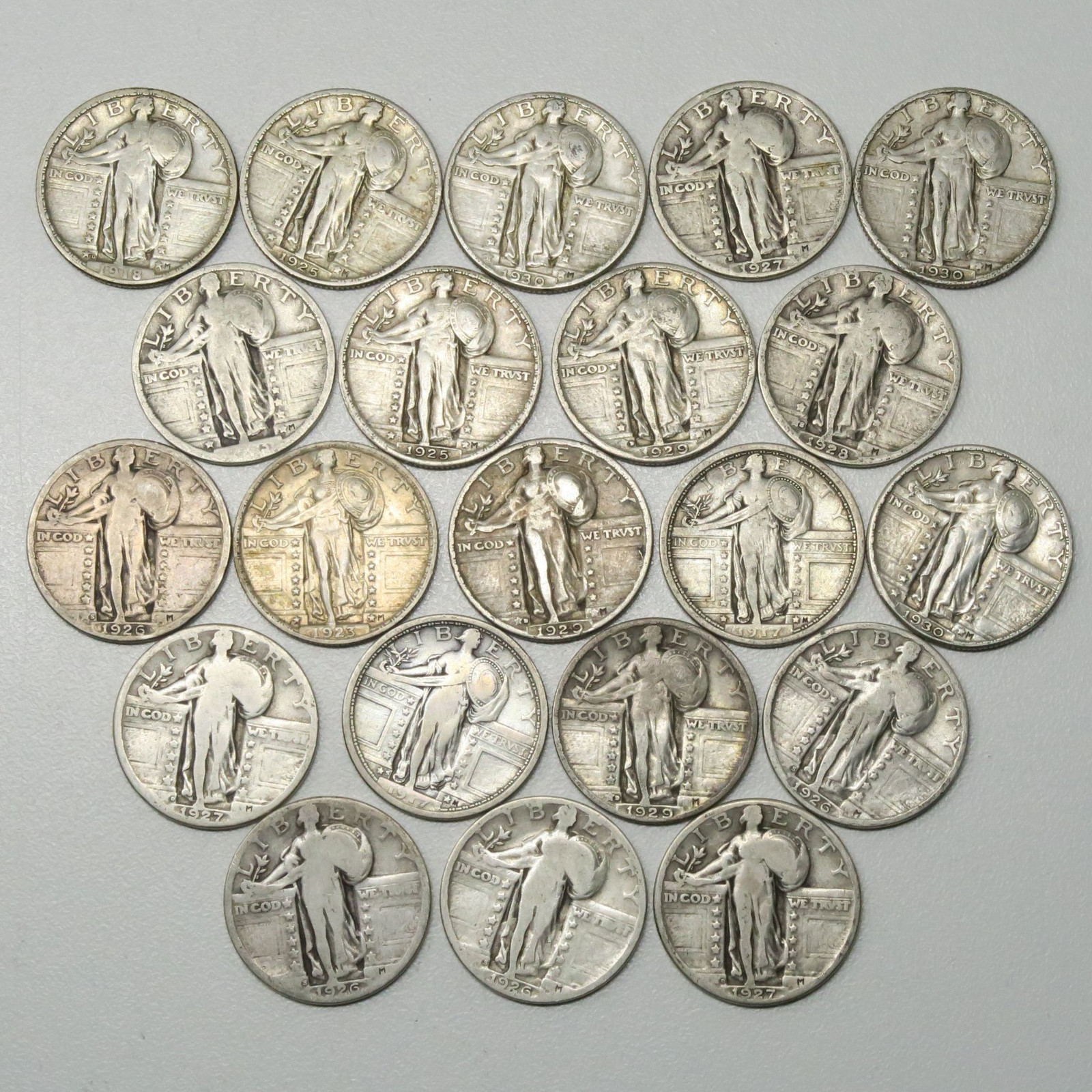 21x 1917-1930 Better Date Standing Liberty Quarters 25c  29810