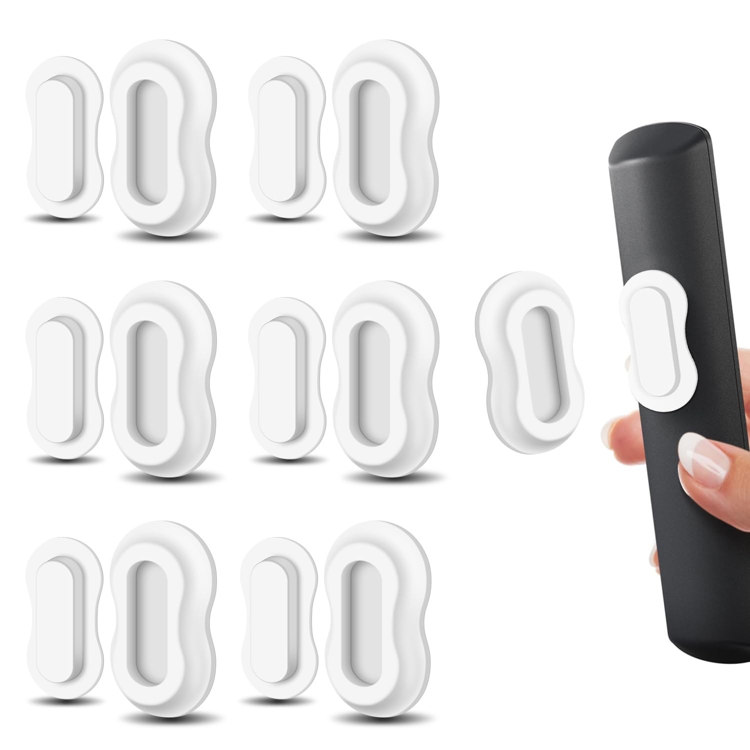 6 Pack Magnetic Remote Control Holder Wall Mount, Upgraded No Drill Self-Adhe...
