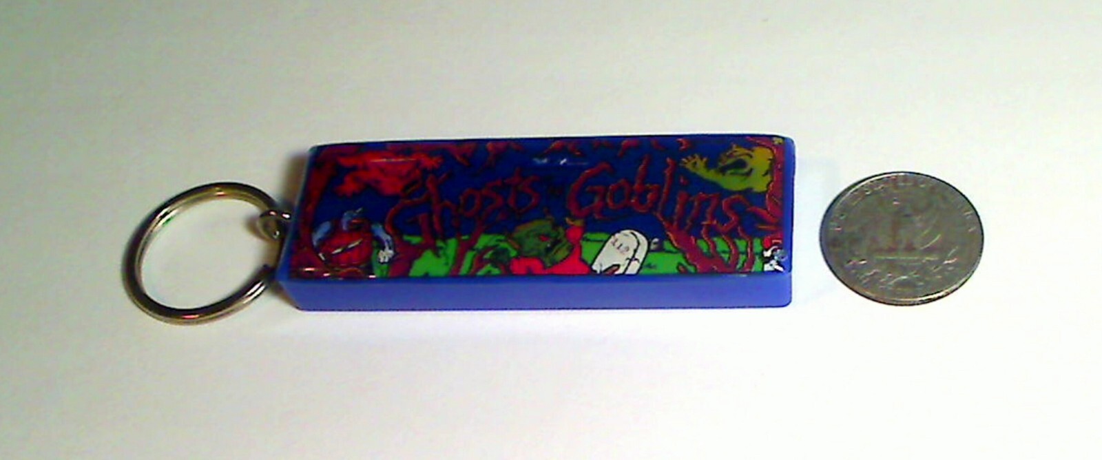 Ghosts 'N Goblins Arcade Marquee Coin Door accessory Keychain