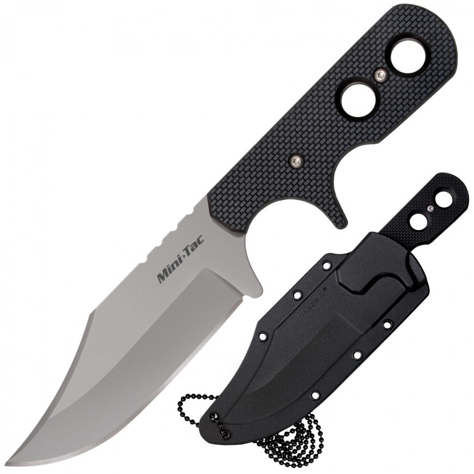 Cold Steel Mini Tac Bowie 8Cr14MoV Steel Long G-10 Styled Griv-Ex Handle 49HCF