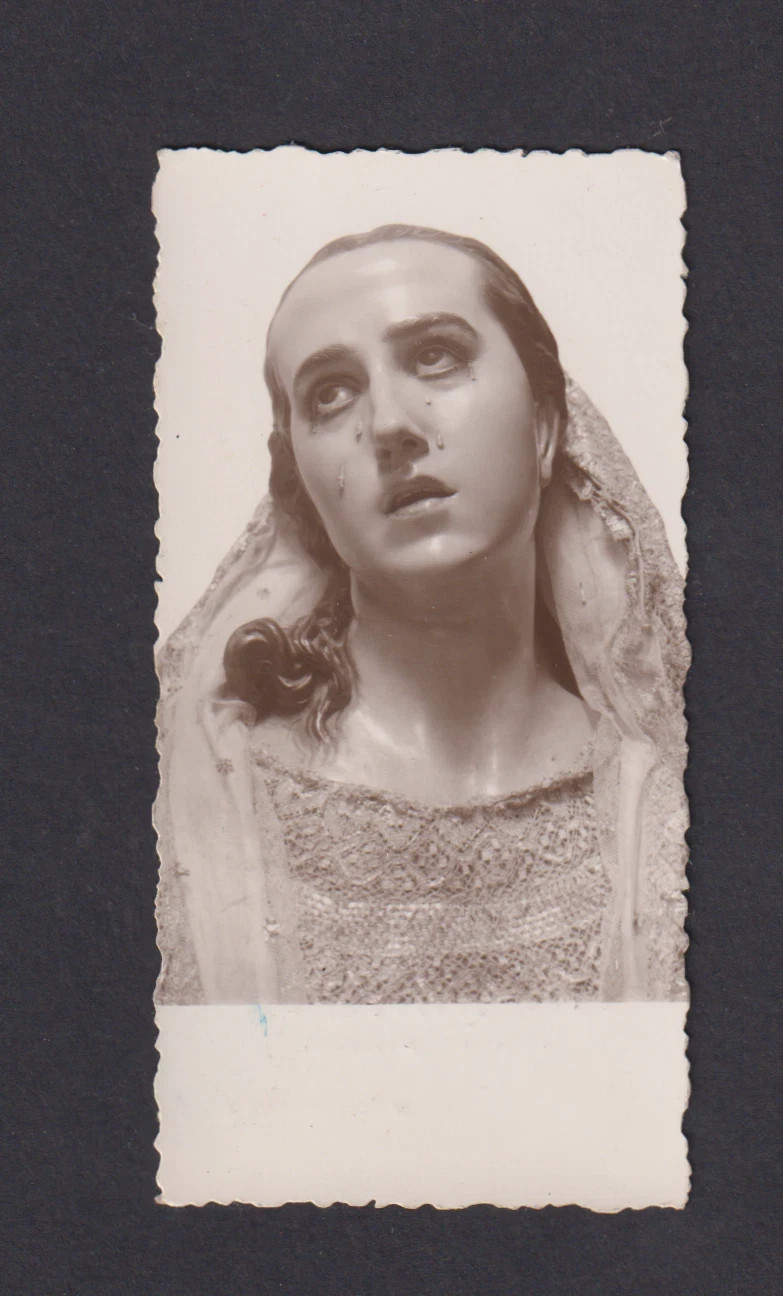 Holy card antique of Virgin Dolorosa santino image pieuses estampa