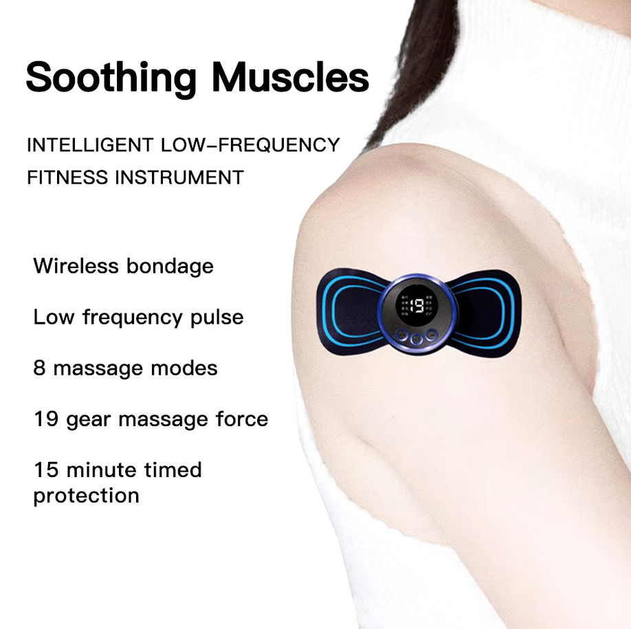 Portable EMS Neck Massager – 8 Modes, 19 Levels, Muscle Relaxat