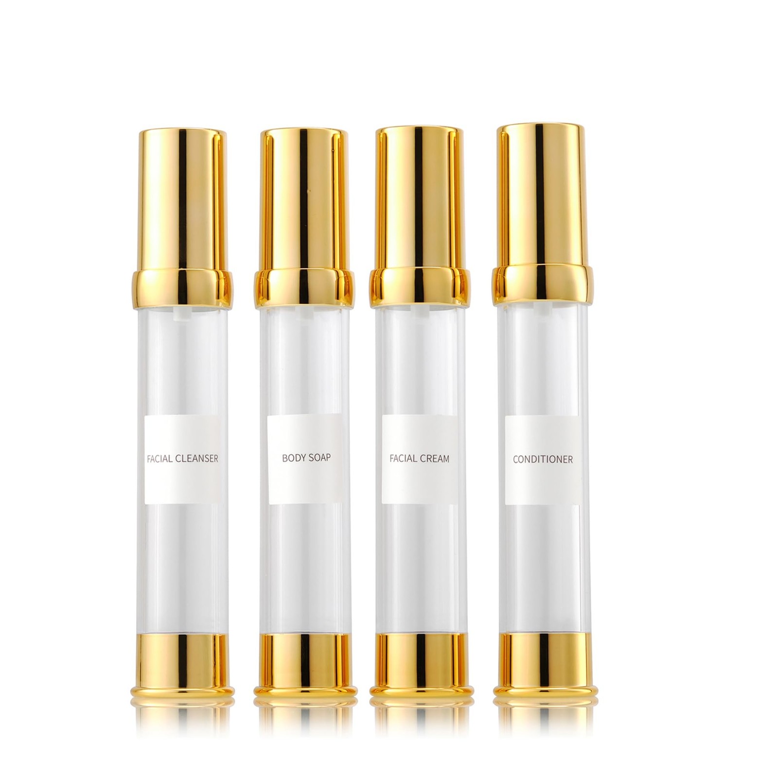 1oz travel bottles 30ml, 4 pcs,Golds clear travel bottles,Airless pump bottle...