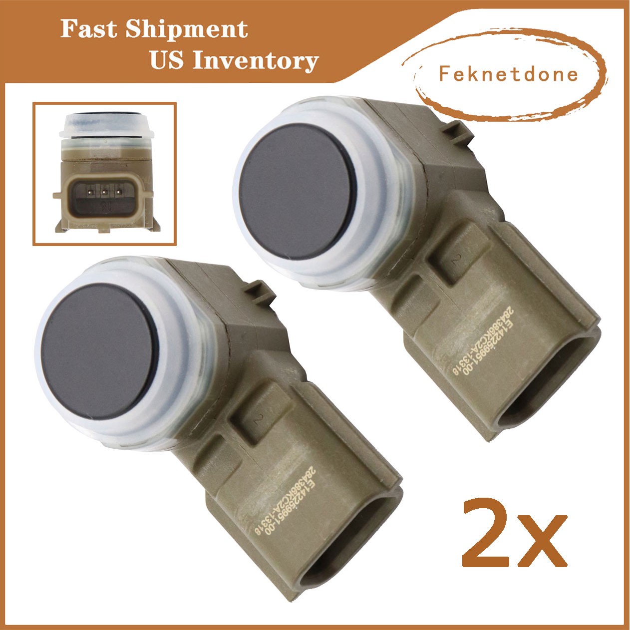 2x Parking Aid Sensor For 2019-23 Nissan Altima Sentra Maxima Murano 28438-6CA4B