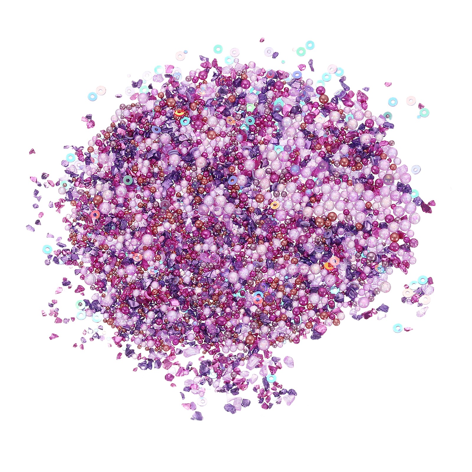Nail Art Crushed Stone, 60g 0.8-4mm Nail Gems and Bubble Beads, Purple